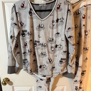 PJ Salvage Gray Penguin Pajama Set